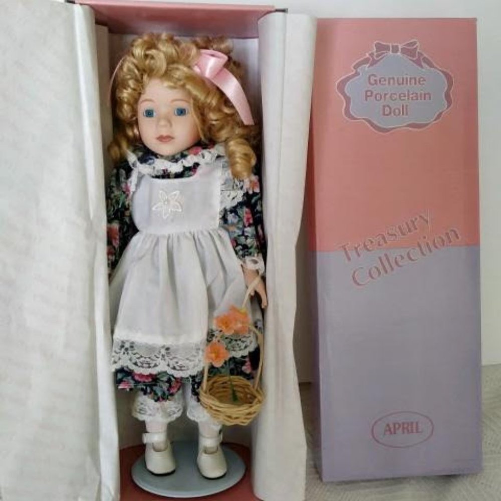 Genuine Porcelain Doll - "April" - NIB
